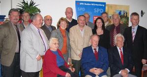 Die Geehrten mit Kreisvorsitzenden und Katja Mast (MdB)