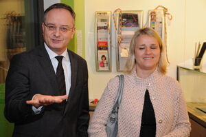 Andreas Stoch und Verena Bentele im Heidenheimer Café 8 in der Bergstraße