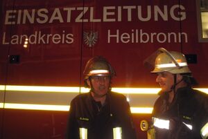 Reinhold Gall bei einer Einsatzübung