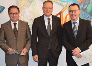 Bürgermeister Mailänder, Andreas Stoch und Bürgermeister Kraut (v.l.)