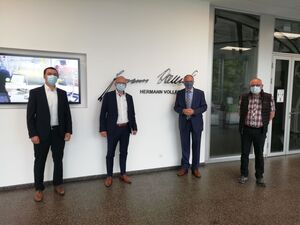 Bereichsleiter Björn Brandt, Geschäftsführer Hans-Jörg Vollert, Reinhold Gall MdL, BR-Vorsitzender Uwe Krebs